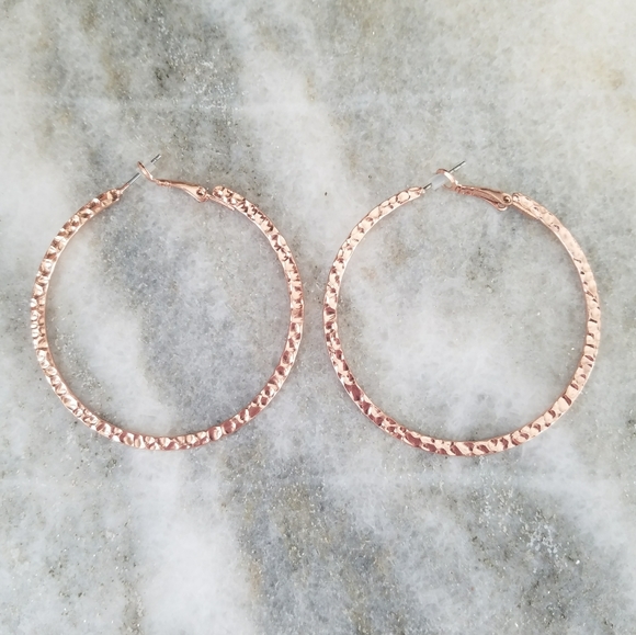 NEW Rose Gold Tone Bundle of 3 Hoop Earrings - Picture 7 of 8